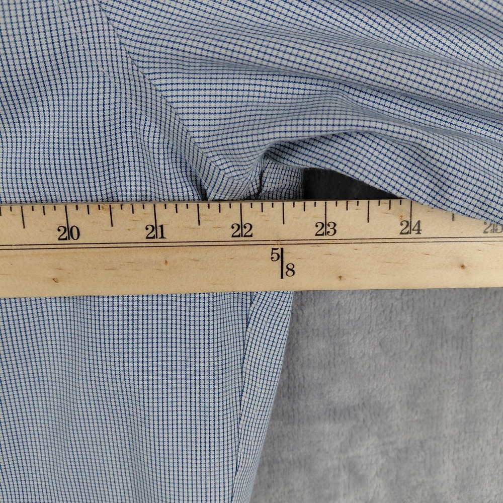 Charles Tyrwhitt‎ Mens Slim Fit Non-Iron Dress Shirt Blue Micro Check 15.5 35 - Picture 6 of 7